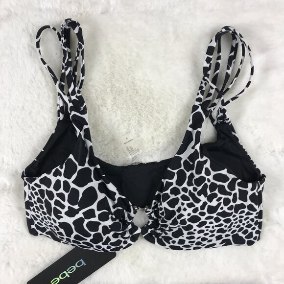 bebe Reversible Black & White Bikini NWT SMALL - Picture 2 of 8